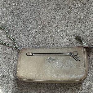 Coach Beige Leather Wristlet